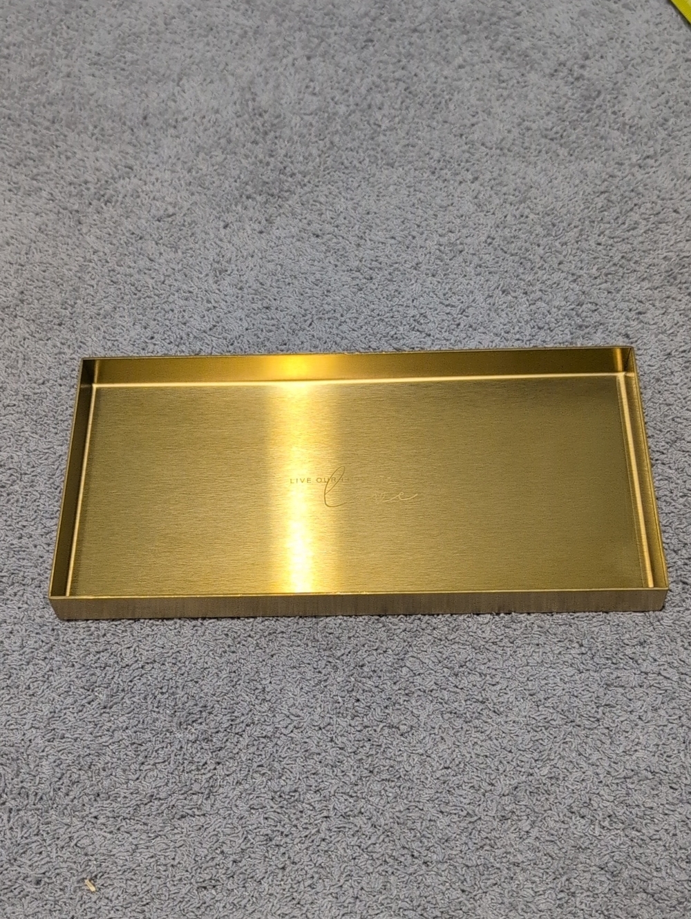 Gold Rectangular Decorative Tray 8"X4"X5/8"